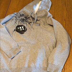 Gray Warrior Hockey Hoodie with Graphic Design